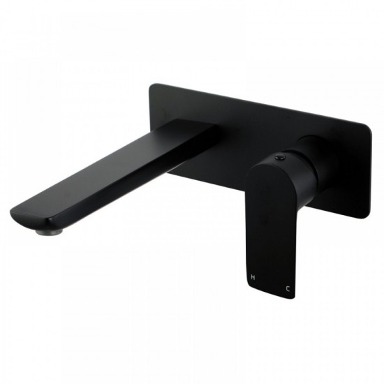 Black Bathtub/Basin Wall Mixer With Spout Wall Mounted Color Up Extend